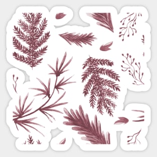 Burgundy tropical garden Sticker